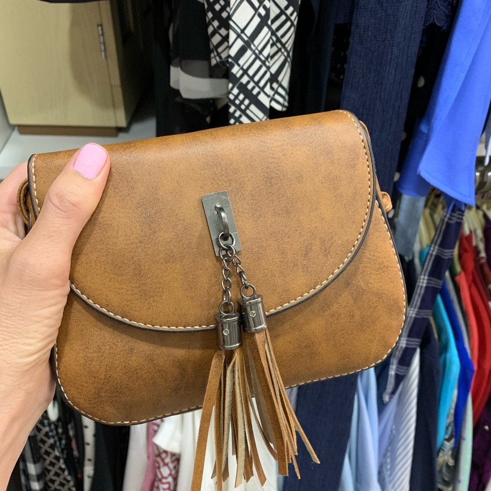 BOHO STYLE VEGAN LEATHER CROSSBODY MINI BAG - Picture 8 of 9